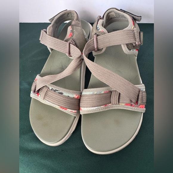 Earth Origins Strappy Sandal Womens 9 Olive Vivvy Hiking Vegan Beach Walking - Picture 1 of 16